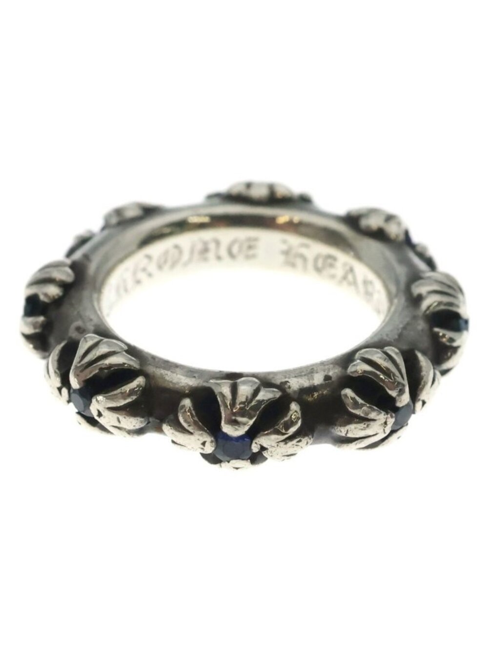 Chrome Hearts Cross Band P Sap Sapphire Ring Silver